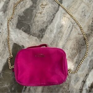 Prada Hot Pink Candy Bag with Gold Crossbody Chain